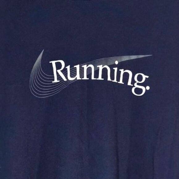 Nike The Nike Tee Dri-Fit Heritage Running Graphic Logo Tee Midnight Navy XL - Picture 3 of 6